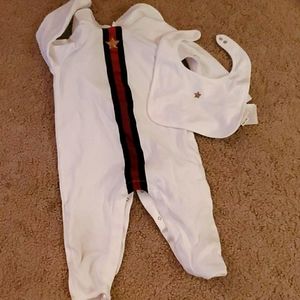Gucci white baby romper